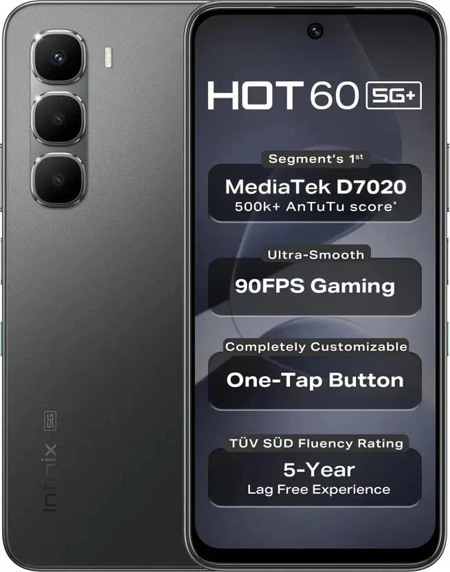 Infinix Hot 60 5G - 6GB RAM - 128GB Storage | Sleek Black Infinix Hot 60 5G - 6GB RAM - 128GB Storage | Sleek Black